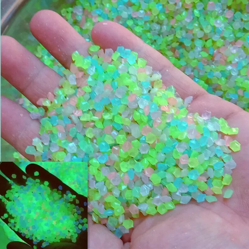 Aquarium Fish Bowl - 1000pcs 3-5mm Luminous Sand Glow In