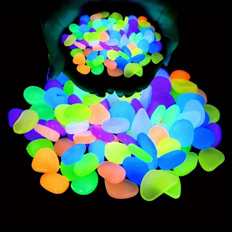 Aquarium Fish Bowl - 50-200pcs Glow in The Dark Pebbles